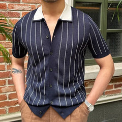 Contrast Collar Polo - Navyblue