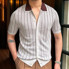 Contrast Collar Polo - White