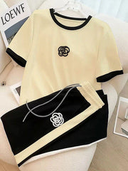 Flower Printed Tracksuit - White
