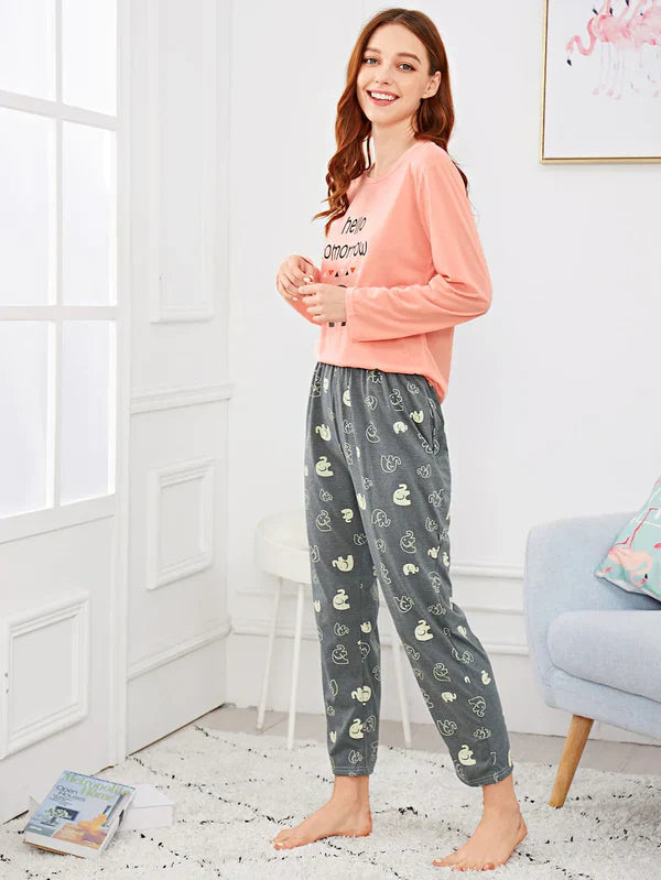 Hn-Hello Tomorrow Printed Night Suit
