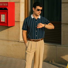Contrast Collar Polo - Navyblue