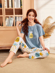 Hn-Pineapple Printed Night Suit