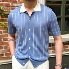 Contrast Collar Polo - Aqua
